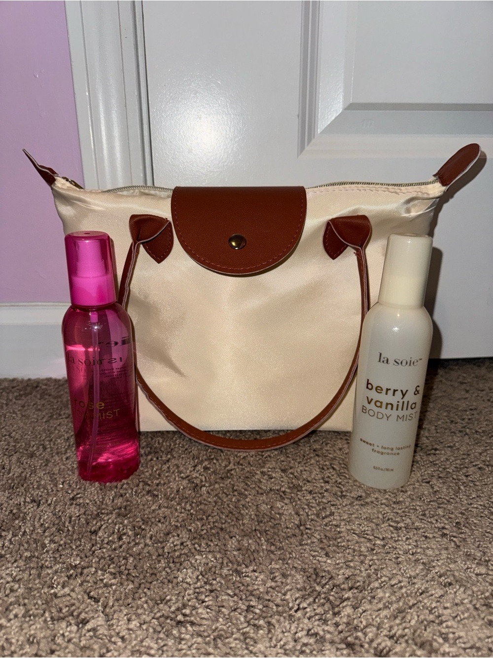 Cream Tote with Brown Trim - Classic Everyday Shoulder Bag NEVER BEEN USED